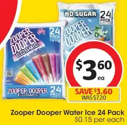 Coles Zooper Dooper Water Ice offer