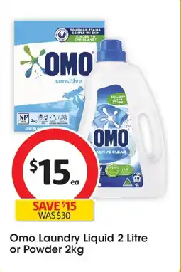 Coles Omo Laundry Liquid or Powder offer