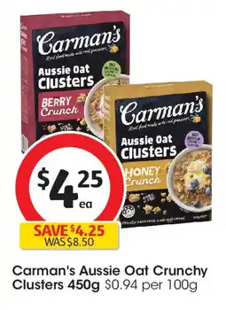 Coles Carman's Aussie Oat Crunchy Clusters offer