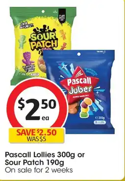 Coles Pascall Lollies or Sour Patch offer