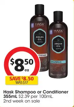 Coles Hask Shampoo or Conditioner offer