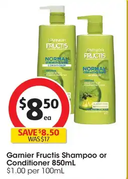 Coles Garnier Fructis Shampoo or Conditioner offer