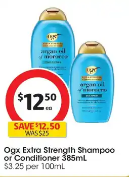 Coles Ogx Extra Strength Shampoo or Conditioner offer