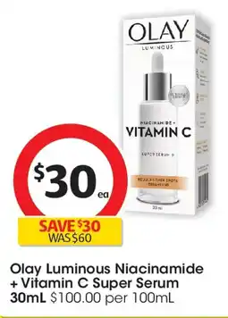 Coles Olay Luminous Niacinamide + Vitamin C Super Serum offer