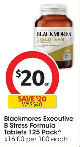 Coles Blackmores Executive B Stress Formula Tablets offer