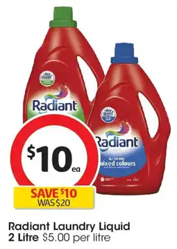 Coles Radiant laundry liquid offer