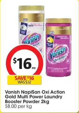 Coles Vanish napisan oxi action gold multi power laundry booster powder offer