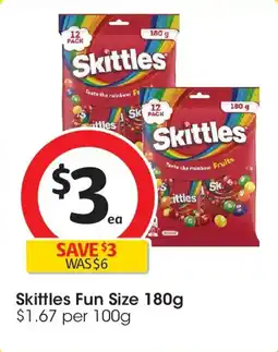 Coles Skittles Fun Size offer
