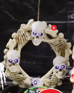 Coles Coles Halloween Skeleton Wreath With Lights offer