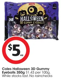 Coles Coles Halloween 3D Gummy Eyeballs offer