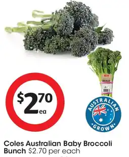 Coles Coles Australian Baby Broccoli Bunch offer