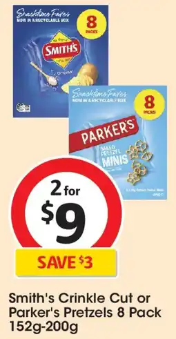 Coles Smith's Crinkle Cut or Parker's Pretzels offer