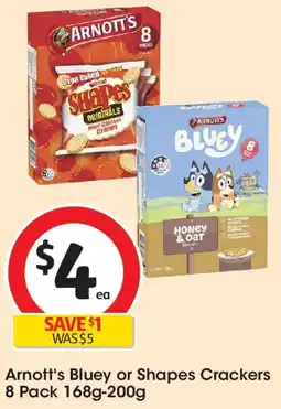 Coles Arnott's Bluey or Shapes Crackers offer