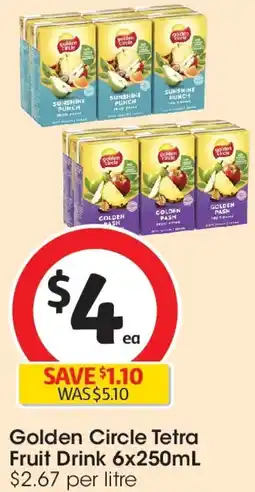 Coles Golden Circle Tetra Fruit Drink offer