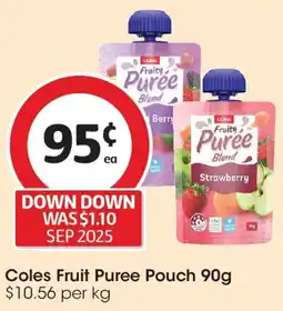 Coles Coles Fruit Puree Pouch offer