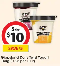 Coles Gippsland Dairy Twist Yogurt offer