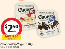 Coles Chobani Flip Yogurt offer