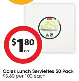 Coles Coles Lunch Serviettes offer