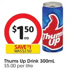 Coles Thums Up Drink offer