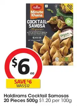 Coles Haldirams Cocktail Samosas 20 Pieces offer