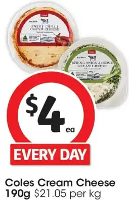 Coles Coles Cream Cheese offer
