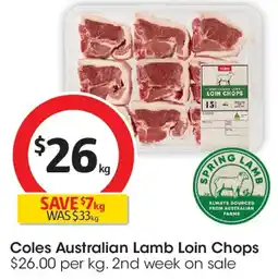 Coles Coles Australian Lamb Loin Chops offer