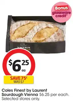 Coles Coles Finest by Laurent Sourdough Vienna offer