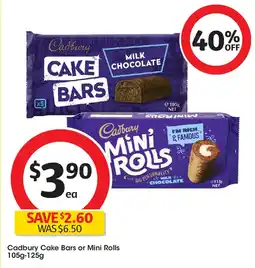 Coles Cadbury Cake Bars or Mini Rolls offer