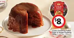 Coles Coles Christmas Toffee, Date & Ginger Pudding offer