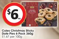 Coles Coles Christmas Sticky Date Pies offer