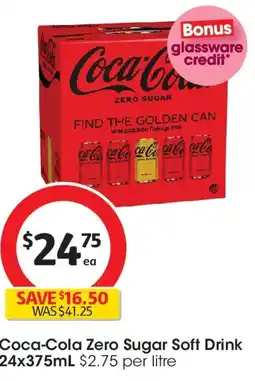 Coles Coca-Cola Zero Sugar Soft Drink offer