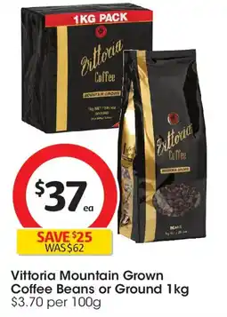 Coles Vittoria Mountain Grown Coffee Beans or Ground offer