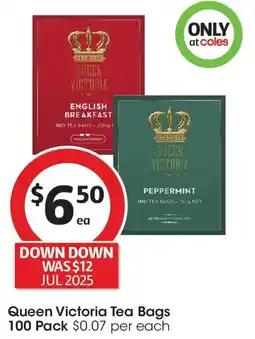Coles Queen Victoria Tea Bags offer