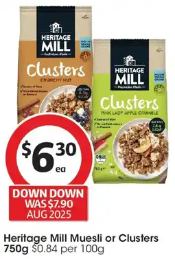 Coles Heritage Mill Muesli or Clusters offer