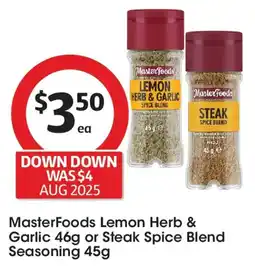 Coles MasterFoods Lemon Herb & Garlic or Steak Spice Blend Seasoning offer