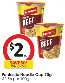 Coles Fantastic Noodle Cup offer