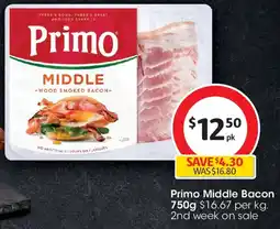 Coles Primo Middle Bacon offer
