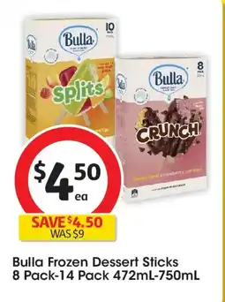 Coles Bulla Frozen Dessert Sticks offer