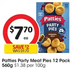 Coles Patties Party Meat Pies offer