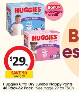 Coles Huggies Ultra Dry Jumbo Nappy Pants offer