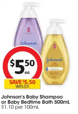 Coles Johnson's Baby Shampoo or Baby Bedtime Bath offer