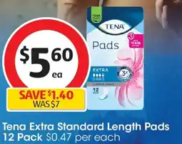 Coles Tena Extra Standard Length Pads offer