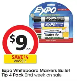 Coles Expo Whiteboard Markers Bullet Tip offer