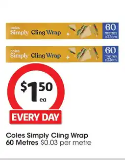 Coles Coles simply cling wrap offer