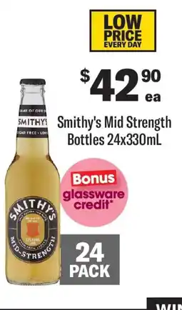 Coles Smithy smithy's mid strength bottles offer
