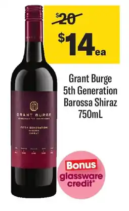 Coles Grant burge generation barossa shiraz offer