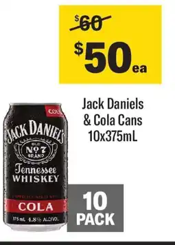 Coles Jack daniels & cola cans offer