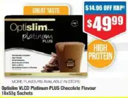 Chemist Warehouse Optislim vlcd platinum plus chocolate flavour offer