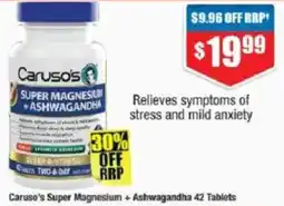 Chemist Warehouse Caruso's super magnesium + ashwagandha offer
