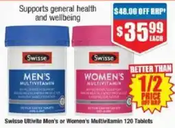 Chemist Warehouse Swisse ultivite men's or women's multivitamin offer